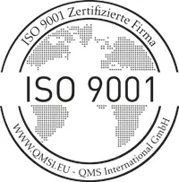 Qualitätssiegel Zertifiziertes Unternehmen qms iso9001 bw